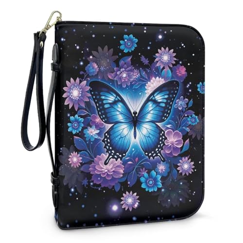Bible Case for Women Men Large Size Bible Cover Case Book Sleeve Scripture Study Bible Carrier Bag,Size L-2XL - color: Blue Butterfly Style, size: X-Large