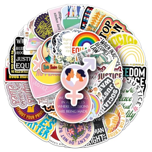 Social Justice Stickers |50Pcs Social Work Theme Waterproof Vinyl Decals - color: Social Justice