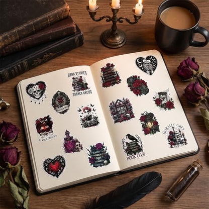 100Pcs Gothic Dark Romance Stickers Spicyy Bookish Bookworm Decals - color: 100pcs Dark Romance 877