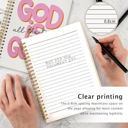 Pink Bible Journal Notebook for Women, Inspirational Christian Gifts for Women, Prayer Bible Supplies Journal, Church Notes Notebook, Cute Preppy Aesthetic Hardcover Spiral Notebooks 5.5x8.3 - color: 03-Bible