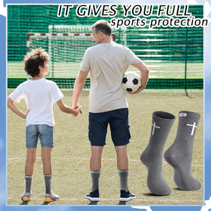 Chicingyou Christian Cross Socks for Men Youth, Us Size 6-12 - color: Grey