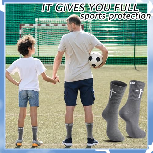 Chicingyou Christian Cross Socks for Men Youth, Us Size 6-12 - color: Grey