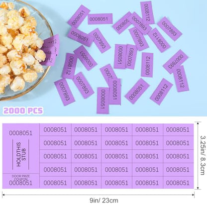 Kosiz 2000 Sheets Raffle Ticket 25 Bid Chinese Auction Tickets, Purple - color: Purple
