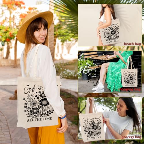 Christian Gifts for Women, Canvas Tote Bag, Faith Gifts for Women Girl Sister Inspirational Religious Gift Birthday - color: Floral Christian 756