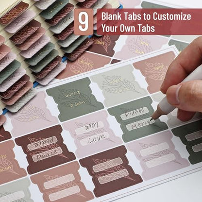 Mr. Pen- Bible Tabs, 75 Tabs, Autumnal Earth, Gold Foil Embossed Lettering - color: Autumnal Earth