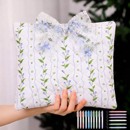 Sadnyy Quilted Bow Bible Cover for Women,lace - color: Lace
