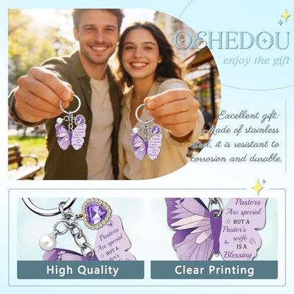 OEHEDOU Butterfly Gifts Keychain For Women Men Family Members Memorial Gift - color: Deep Purple Women