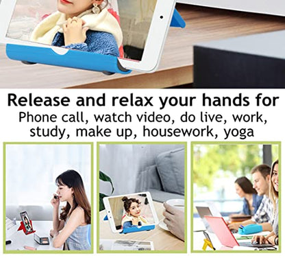 Adjustable Foldable Cell Phone Stand for Desk, Compatible with Most Smartphones and Tablets, Anti-Slip Rubber Base for Stability - color: Black 2 PCS