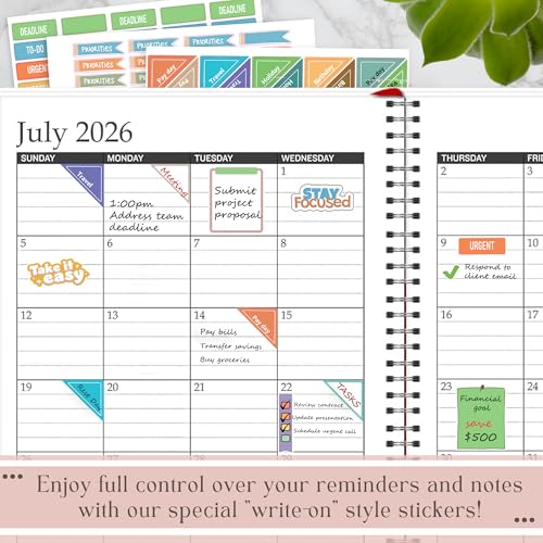 STRIVE ZEN Calendar Planner Stickers - Productivity for Business Professionals - 10 Sheets / 610 Stickers - Meetings, Deadlines, Reminders, Notes, Time Management, Motivational, Check-Lists, Write ON