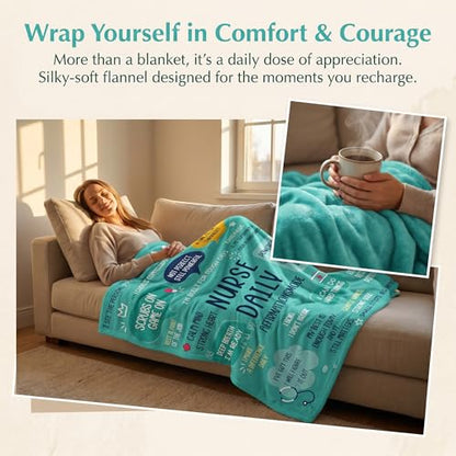 Nurse Gifts for Women Men, Soft Blanket Throw for Registered Nurses RN LPN Nursing Student Graduation，Nurse Week Birthday Appreciation Retirement Gift,Blanket for Bed Couch Travel - color: Nurse