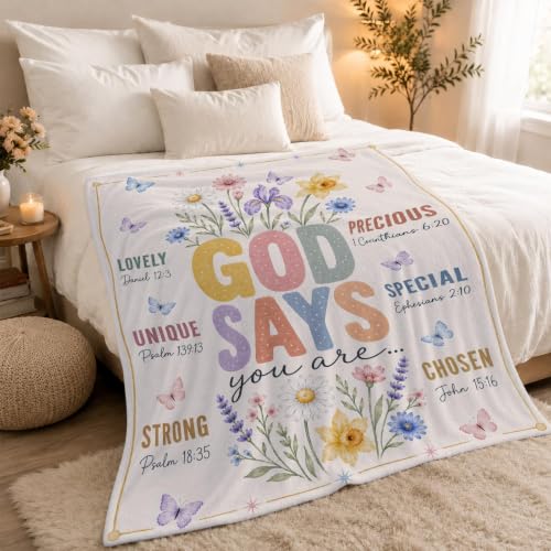 Inspirational Christian Throw Blanket, 50×60in Soft Faith Flannel Blanket - color: Christian Blanket-01