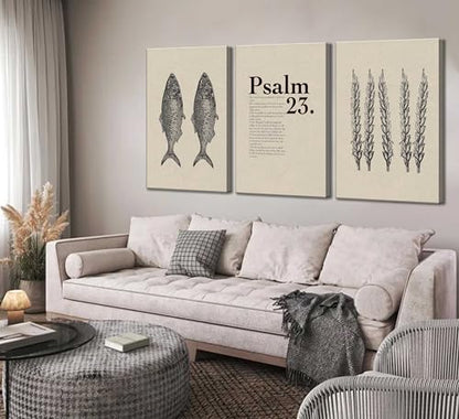 Suvinor 3 Pcs Jesus Feeds The 5000 Canvas Wall Art 12x16in - color: Canvas, size: 16L" x 12W"
