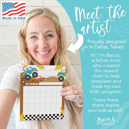 Sticker Chart for Kids Behavior at Home and Back to School Reward Charts - color: Monster Truck