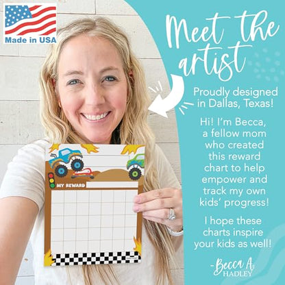 Sticker Chart for Kids Behavior at Home and Back to School Reward Charts - color: Monster Truck