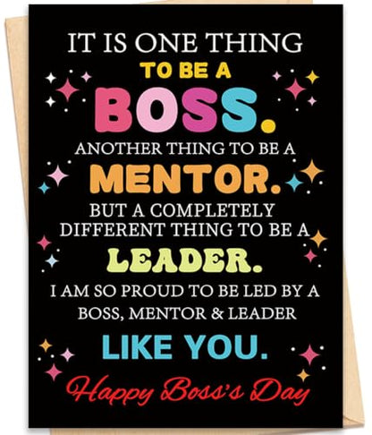 Boss Day Card Gifts, Boss's Day Gifts for Women Men - color: BK-135