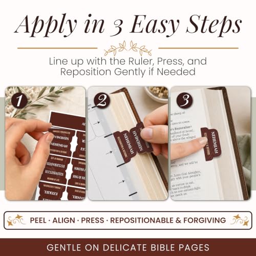 90 Christian Bible Tabs for Women, Men, Kids - Brown Marble - color: Brown Marble