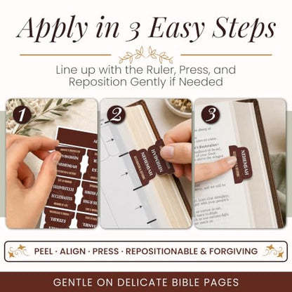 90 Christian Bible Tabs for Women, Men, Kids - Brown Marble - color: Brown Marble