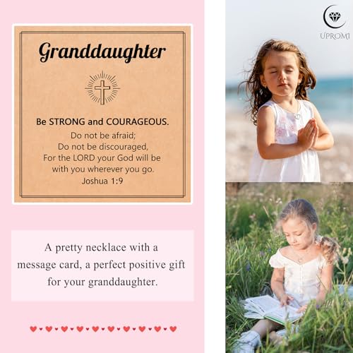 UPROMI Cross Necklace for Girls Back to School Baptism Graduation Gifts - style: Granddaughter