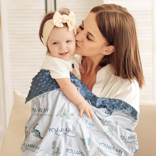 Fleece Baby Blankets for Girls & Boys, Infant Toddler Blanket - color: Blue Dinosaur