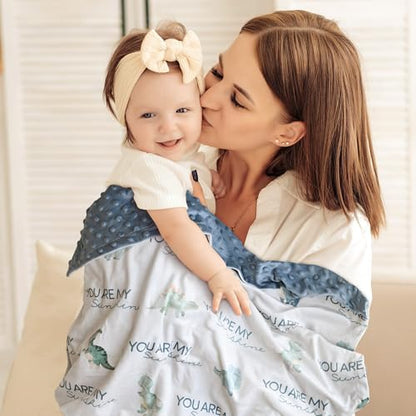 Fleece Baby Blankets for Girls & Boys, Infant Toddler Blanket - color: Blue Dinosaur