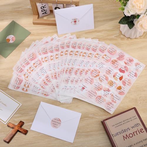 600 Pcs Boho Christian Stickers 24 Styles Bible Verse Scripture Stickers - style: Bohemian