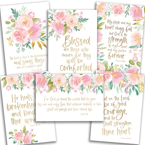 54 Religious Sympathy Cards with Envelopes Christian Sympathy Cards Bulk - style: Floral Pink Blush 54 pcs