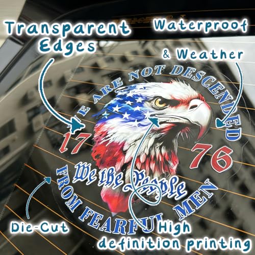 We The People 1776 American Bald Eagle Flag Patriotic Vinyl Car Decals