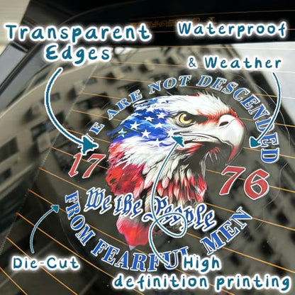 We The People 1776 American Bald Eagle Flag Patriotic Vinyl Car Decals