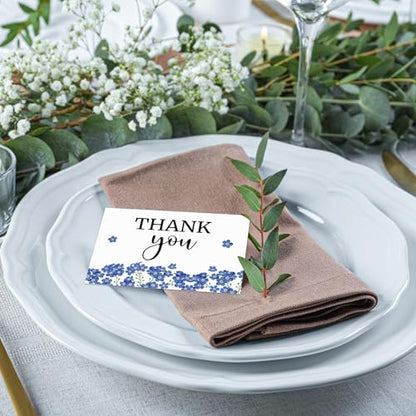Marspark 25 Pack Funeral Thank You Cards Sympathy Envelopes, Forget Me Not - style: Forget Me Not