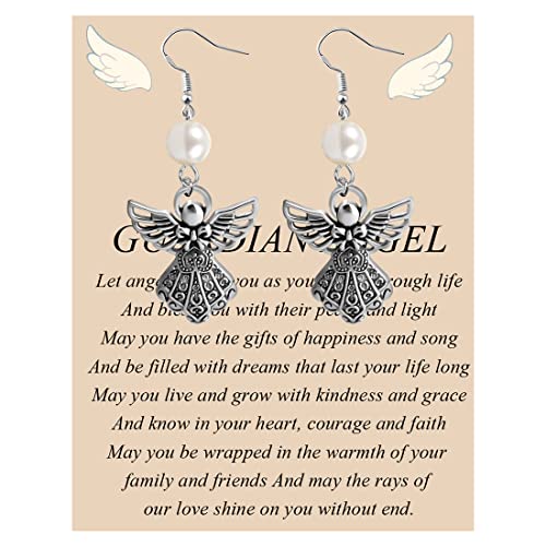 FUSTMW Angel Earrings - Guardian Angel Charm Jewelry Gifts