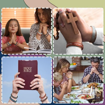 Estune 120 Pcs Bible Verse Bracelets Christian Wristbands, Classic Color - color: Classic Color