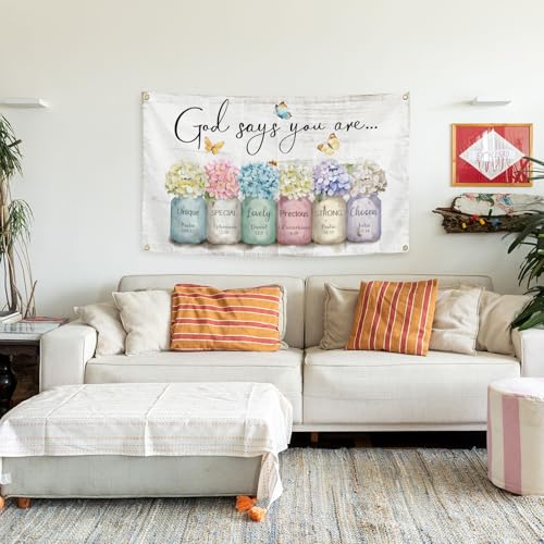 God Says You Are Tapestry 3x5 Feet Inspirational Bible Verses Wall Tapestry