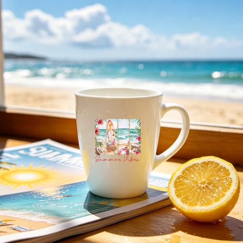 Summer UV DTF Cup Wraps - 30 Sheets Vintage Summer Beach UV DTF Cup Wrap for 16 oz Glass Mugs, Cute Strawberry Bows Flamingo Transfer Stickers Decals for DIY Water Bottle Tumbler Journal - style: Summer