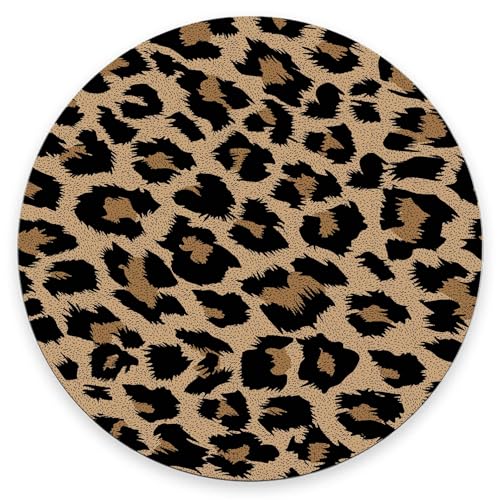 Mouse Pad, Modern Leopard Skin Pattern Mouse Pad, Washable Round Cloth Mousepad for Office Laptop, Non-Slip Rubber Base for Wireless Mouse for Computer Desk 7.9×7.9×0.12 inches - color: Modern Leopard Skin Pattern