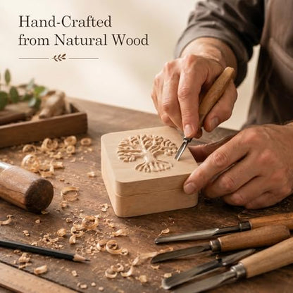 Hand-Carved Tree of Life Keepsake Box, Small Jewelry Box Gifts - color: Tree of Life