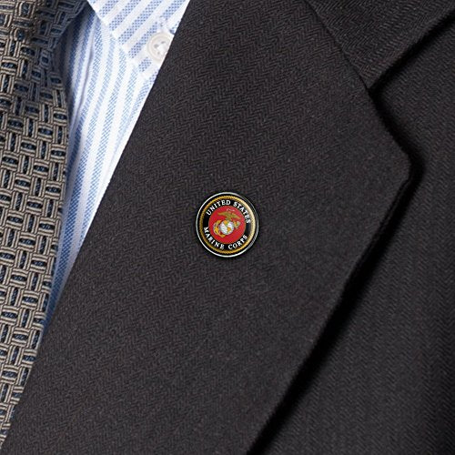 Marines USMC Emblem Black Yellow Red Metal 0.75" Lapel Hat Pin Tie Tack
