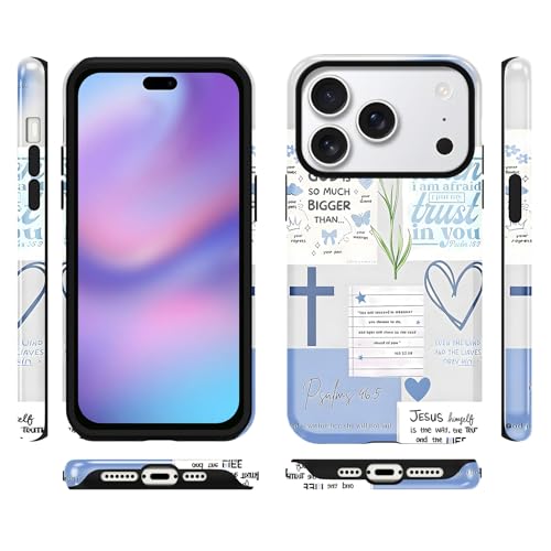 Cute Blue Jesus Christian Phone Case for iPhone 17 Pro 6.3'' - color: Blue, size: iPhone 17 Pro