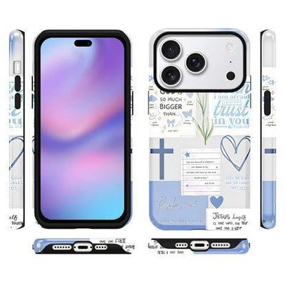 Cute Blue Jesus Christian Phone Case for iPhone 17 Pro 6.3'' - color: Blue, size: iPhone 17 Pro
