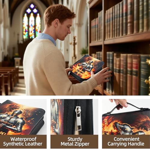 Bible Cover Case for Men Large Armor of God Bible Carrying Case - color: Knight
