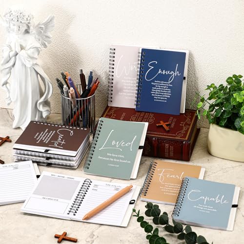 Kosiz 12 Sets Christian Notebook, Bible Study Prayer Pen, Neutral Morandi - color: Neutral Morandi