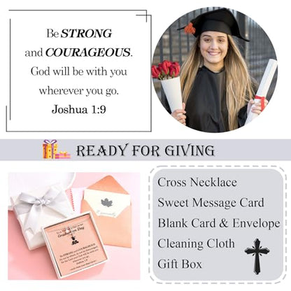 Cross Necklace for Girls Kids Christian Catholic Religious Gifts - color: Graduation -Girls