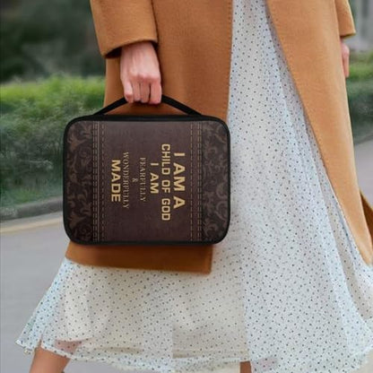 Gifts Polyester Bible Cover With Sturdy And Great Product And Pen Storage For Men And Women - color: Bible Verse
