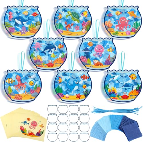 Eersida 32 Pcs Summer Suncatcher Craft Kit DIY Stained Glass - style: Summer