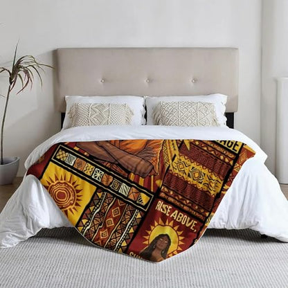 African American Black Girl Women Blanket - Christian Birthday Gifts Blanket- Inspirational Flannel Religious Spiritual Throw Blanket Home Decor 50x60inch - color: Hrmt5