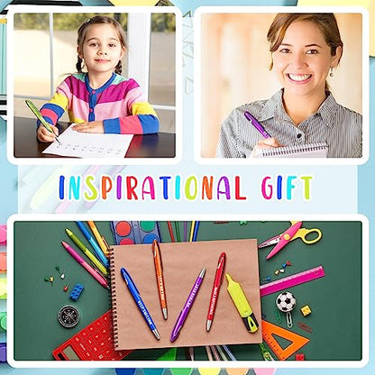 Lincia 100 Pcs Inspirational Ballpoint Pens Bulk, Medium Point, Black Ink - style: Inspirational