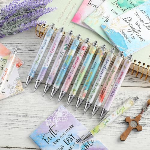 Colarr 24 Pcs Christian Women Gifts Bible Pens Notebooks, Flower - style: Flower