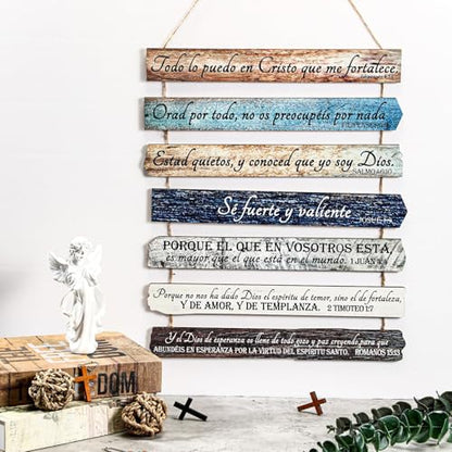 Yookeer 7 Tier Christian Wall Art Bible Verses Brown Spanish Style - color: Brown, style: Spanish Style