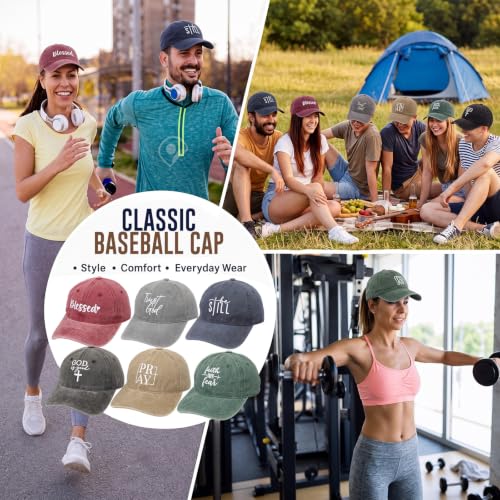 6/12 Pack Christian Hats Bulk for Men Women - style: Cross 3