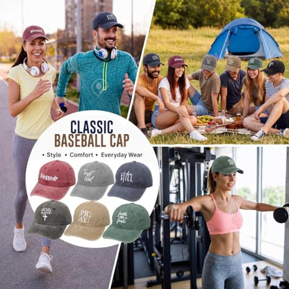 6/12 Pack Christian Hats Bulk for Men Women - style: Cross 3