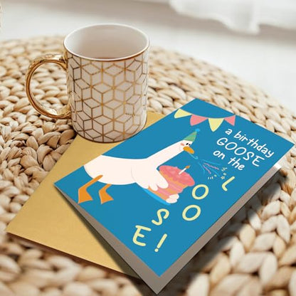 Chenive Funny Silly Goose Birthday Card for Men Women, Cute Birthday Card for Friends Family Kids and Goose Lover, Hilarious Bday Gifts for Daughter Son Sister Brother - color: Silly Goose Birthday